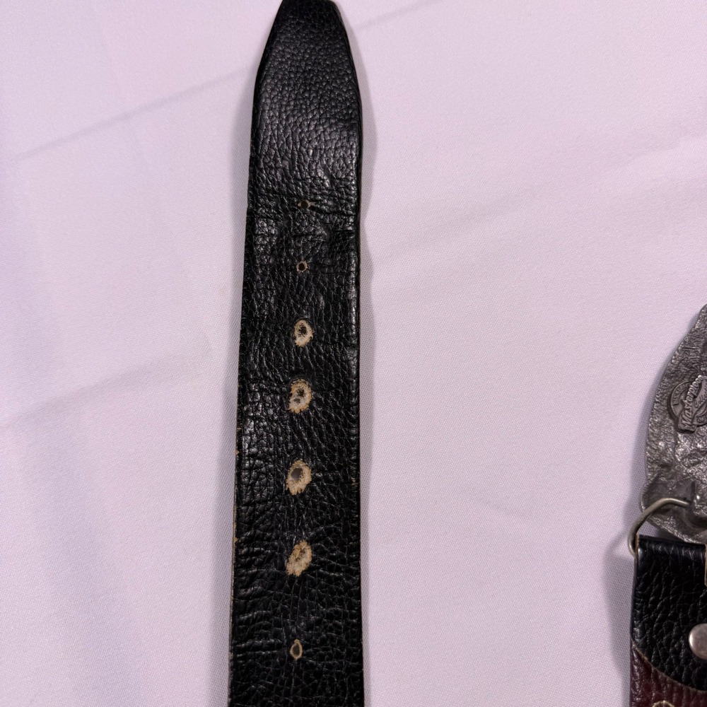 Vintage Frank Leonardo Leather Belt Buckles of America Great Spirit BA-141 38 - Picture 6 of 11
